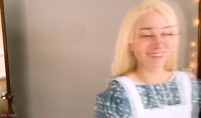 Young wife Indigo White strips and masturbates home alone