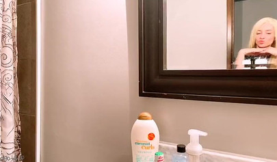 Young wife Indigo White strips and masturbates home alone