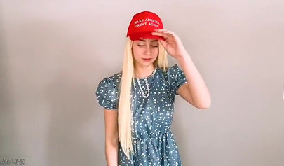 Young wife Indigo White strips and masturbates home alone