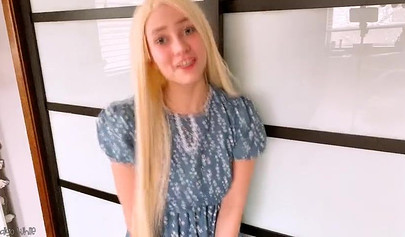 Young wife Indigo White strips and masturbates home alone