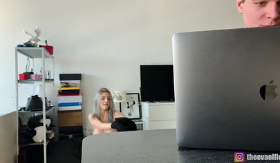 Russian girlfriend with big tits Eva Elfie fucks a stranger in cuckold's presence