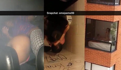 Shameless amateur whores fucking rock hard dick in snapchat compilation