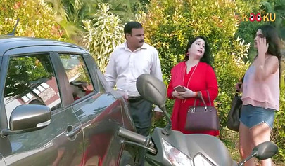 Hindi beauty makes love to her handsome nephew on the bed