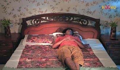 Hindi beauty makes love to her handsome nephew on the bed