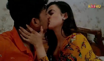 Hindi beauty makes love to her handsome nephew on the bed