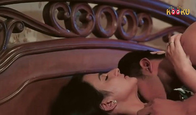 Hindi beauty makes love to her handsome nephew on the bed