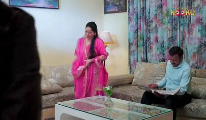 Hindi beauty makes love to her handsome nephew on the bed