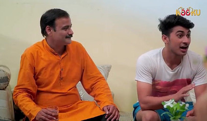 Hindi beauty makes love to her handsome nephew on the bed