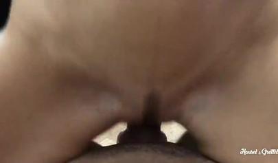 Fit teen gets grabbed by her hair while being face fucked