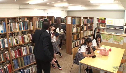 Innocent Japanese teens get seduced and dicked by a horny librarian