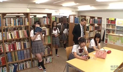 Innocent Japanese teens get seduced and dicked by a horny librarian