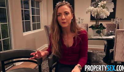 Real estate agent in stockings Karla Kush gets her hairy cunt dicked hard