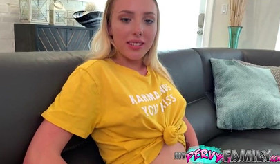 Golden haired teen pleasing and humping her stepbrother's rod