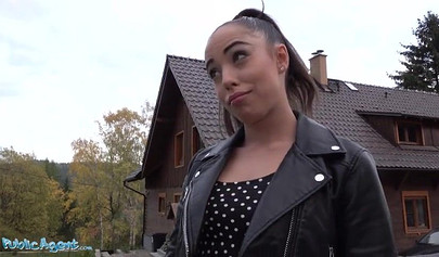 Sexy Latina Anastacia Brokelyn gets dicked by her agent in public