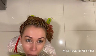 Young housewife Mia Bandini deepthroats & fucks her boyfriend's stiff penis