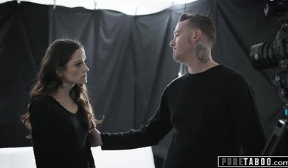 Skinny teen slut Lily Glee gets double teamed by her boyfriend and stepdad