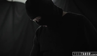 Skinny teen slut Lily Glee gets double teamed by her boyfriend and stepdad