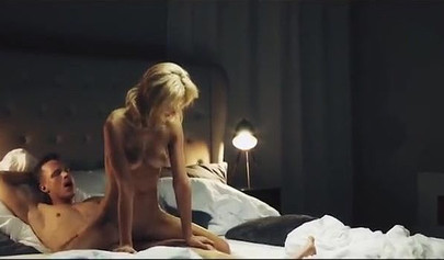 Busty golden haired girlfriend bounces on her boyfriend's throbbing dick