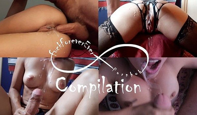 Kinky amateur sluts make cocks ejaculate all over their bodies in compilation