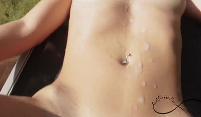 Kinky amateur sluts make cocks ejaculate all over their bodies in compilation