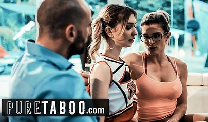 MILF Cory Chase teaching young cheerleader Mackenzie Moss how to fuck