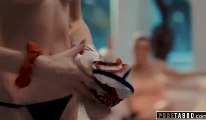 MILF Cory Chase teaching young cheerleader Mackenzie Moss how to fuck