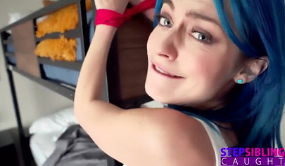 Busty teen Jewelz Blu gets tied up and screwed by her stepbrother