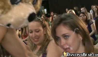 Compilation of slutty dolls taking giant facials at public parties