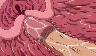 Huge boobed Hentai bombshell takes a rod up her soaking wet pussy