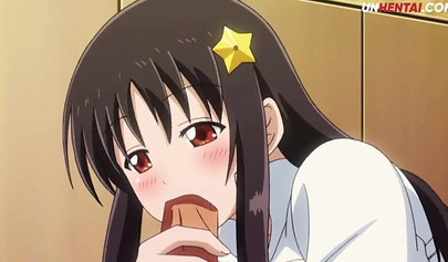 Huge boobed Hentai bombshell takes a rod up her soaking wet pussy