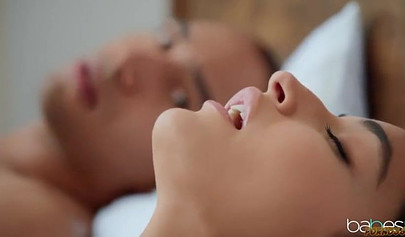 Busty mom Chanel Preston masturbates while watching teen Emily Willis fucking