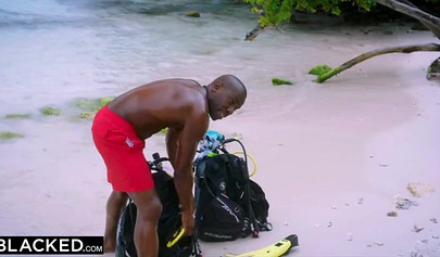 Sexy blonde Addie Andrews welcomes a big black sausage in her pussy