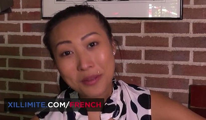 Busty French teen Sharon Lee gets ass fucked in the public toilet