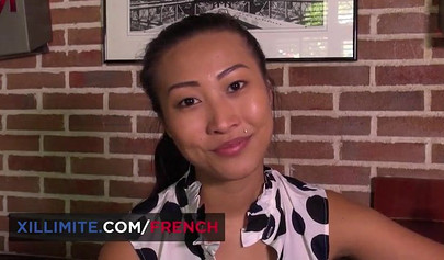 Busty French teen Sharon Lee gets ass fucked in the public toilet