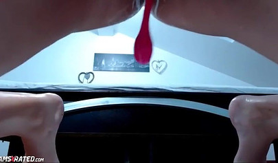 Horny naked teen babe masturbates and cums super hard