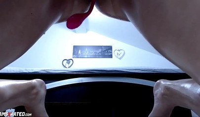 Horny naked teen babe masturbates and cums super hard