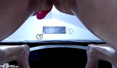 Horny naked teen babe masturbates and cums super hard