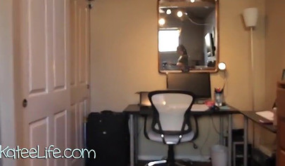 Amateur goddess Katee Owen strips and shows her incredible big juggs