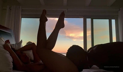 Busty brunette Lena Paul gets nailed by her black lover at her Malibu mansion