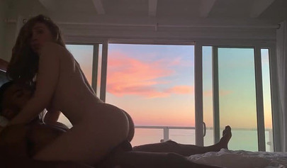 Busty brunette Lena Paul gets nailed by her black lover at her Malibu mansion