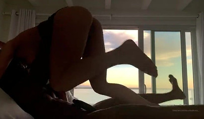 Busty brunette Lena Paul gets nailed by her black lover at her Malibu mansion