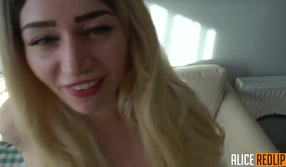 Tattooed blonde teen has hot POV sex during quarantine