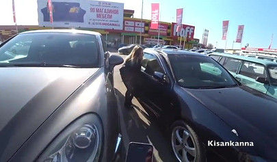 Dressed up blonde teen having an orgasm in the restaurant