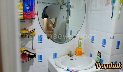 Busty Thai teen gives head and gets banged in the shower
