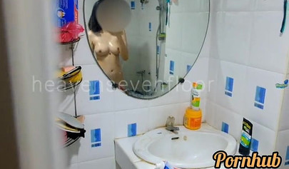 Busty Thai teen gives head and gets banged in the shower