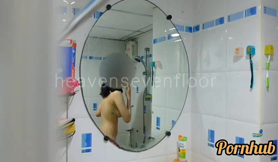 Busty Thai teen gives head and gets banged in the shower
