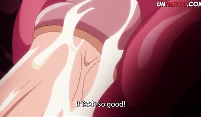 Huge boobed Hentai vixen rides her soaking wet cunt on a hard prick