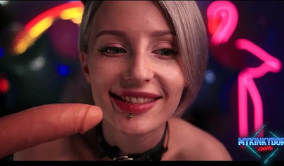 Busty doll Mykinkydope deepthroats and fucks a toy at Onlyfans