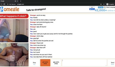 Busty Omegle teen Rachel makes a black dude masturbate while touching herself