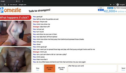 Busty Omegle teen Rachel makes a black dude masturbate while touching herself